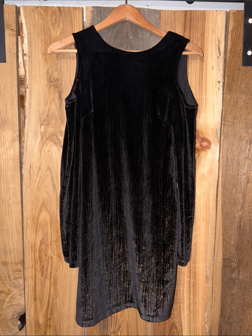 Topshop Black Velvet Backless Shift Dress